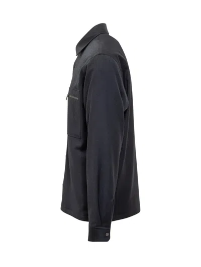Zegna Padded Techmerino Shirt Jacket In Blue