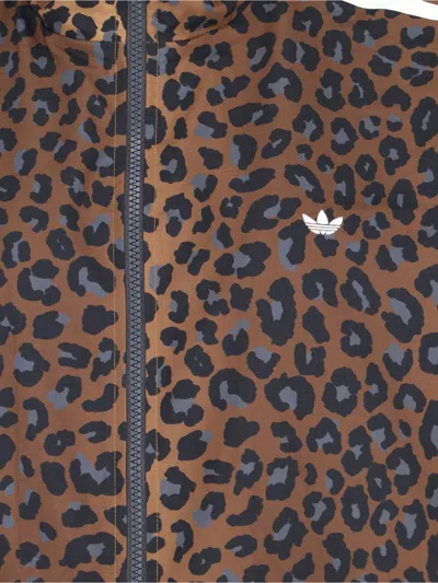 Adidas Originals Animal Print High Collar Sweatshirt With Side Pockets