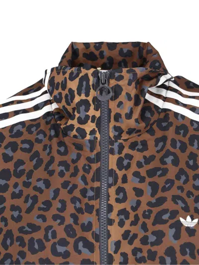 Adidas Originals Animal Print High Collar Sweatshirt With Side Pockets