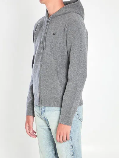 Burberry Cashmere-blend Hoodie Sweatshirt In Gray