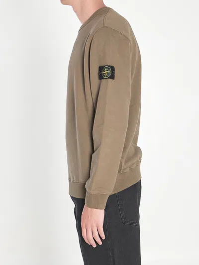 Stone Island Fleece Sweatshirt In Brown