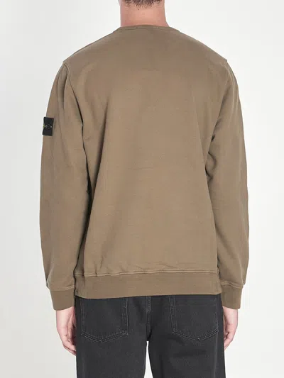 Stone Island Fleece Sweatshirt In Brown