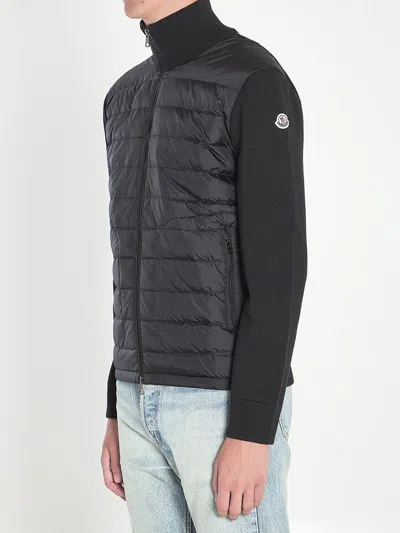 Moncler Padded Zip-up Cardigan Clothing In Black