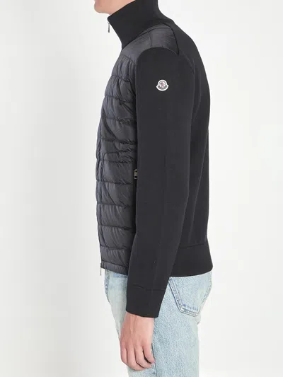 Moncler Padded Zip-up Cardigan Clothing In Black