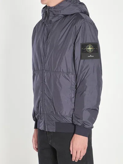 Stone Island Crinkle Reps Nylon Windbreaker Jacket In Blue