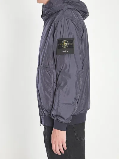Stone Island Crinkle Reps Nylon Windbreaker Jacket In Blue