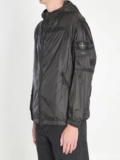 Stone Island Light Hooded Jacket Coats Grey In Gray