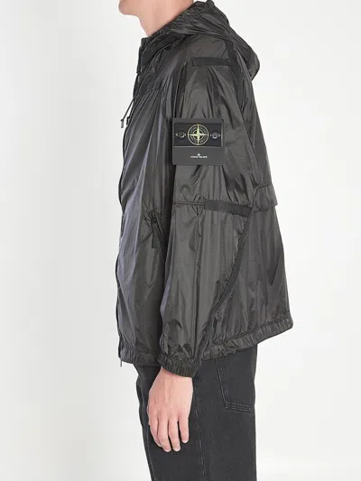 Stone Island Light Hooded Jacket Coats Grey In Gray