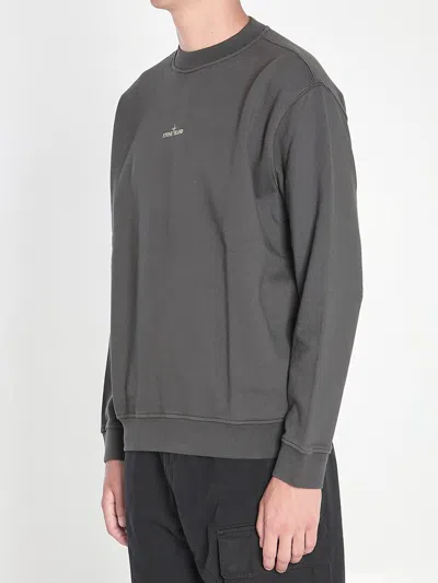 Stone Island Sweatshirt With Industrial Flow Print In Gray