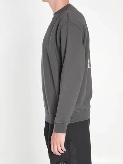 Stone Island Sweatshirt With Industrial Flow Print In Gray