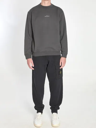 Stone Island Sweatshirt With Industrial Flow Print In Gray