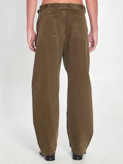 Lemaire Twisted Belted Pants In Brown