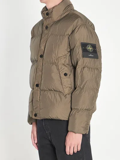Stone Island Crinkle Reps Ny Puffer Jacket In Brown