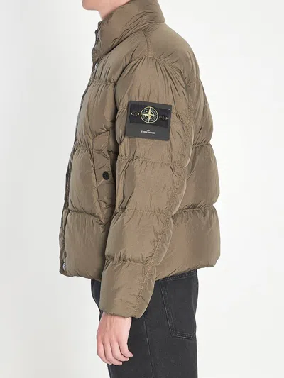 Stone Island Crinkle Reps Ny Puffer Jacket In Brown