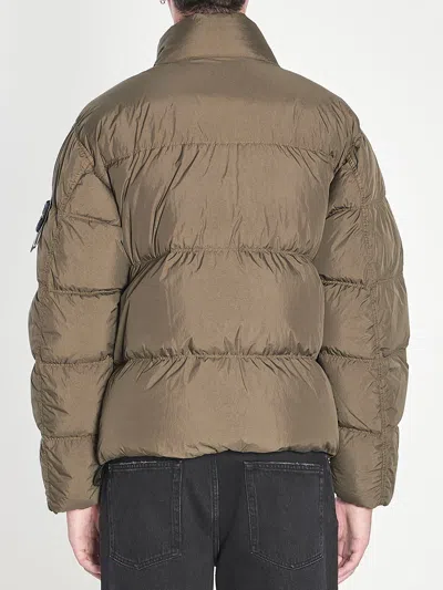 Stone Island Crinkle Reps Ny Puffer Jacket In Brown