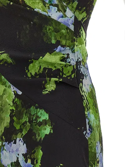Victoria Beckham Floral Print Mini Dress With Cape-style Sleeves