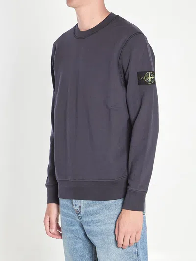 Stone Island Cotton Sweatshirt In Blue