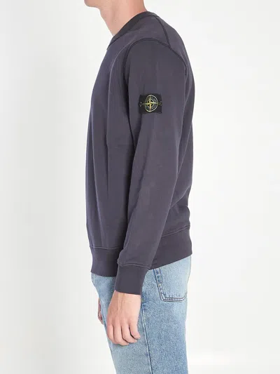 Stone Island Cotton Sweatshirt In Blue