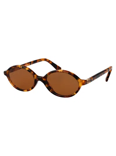 Miu Miu Havana Chiaro Acetate Sunglasses In Brown
