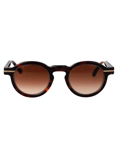 Matsuda Dark Tortoise - Antique Gold Acetate+metal Sunglasses In Brown