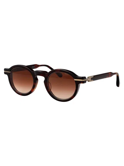 Matsuda Dark Tortoise - Antique Gold Acetate+metal Sunglasses In Brown