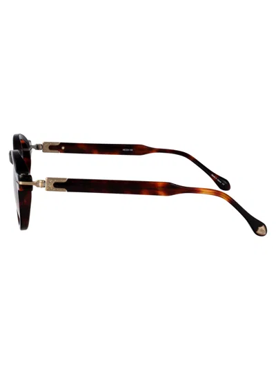 Matsuda Dark Tortoise - Antique Gold Acetate+metal Sunglasses In Brown
