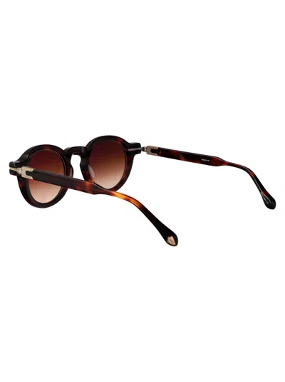 Matsuda Dark Tortoise - Antique Gold Acetate+metal Sunglasses In Brown