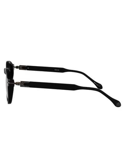 Matsuda Matte Black - Ruthenium Grey Acetate+metal Sunglasses In Black