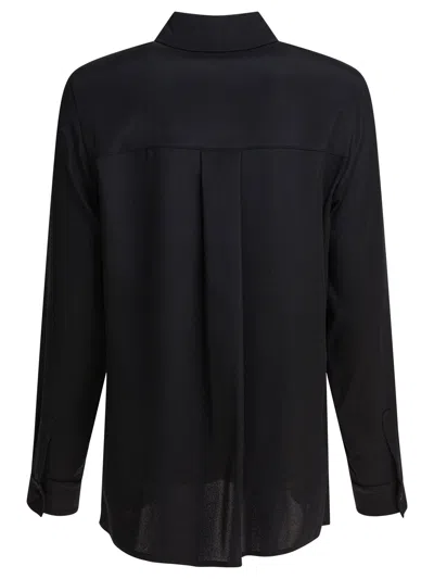 Max Mara Relaxed Fit Black Silk-elastane Blend Shirt In Black