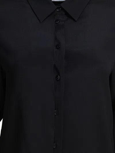 Max Mara Relaxed Fit Black Silk-elastane Blend Shirt In Black