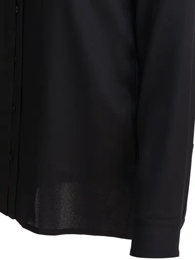Max Mara Relaxed Fit Black Silk-elastane Blend Shirt In Black