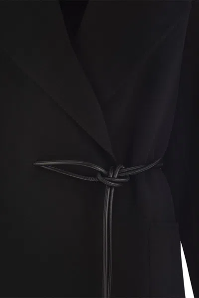 Sportmax Belted Double-breasted Coat In Black
