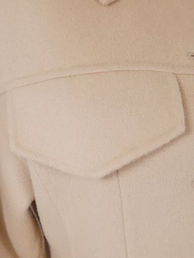 Sportmax Button-fastening Flap-pocket Jacket In Neutral