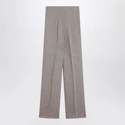 Max Mara Studio  Beige Straight Linen Pants