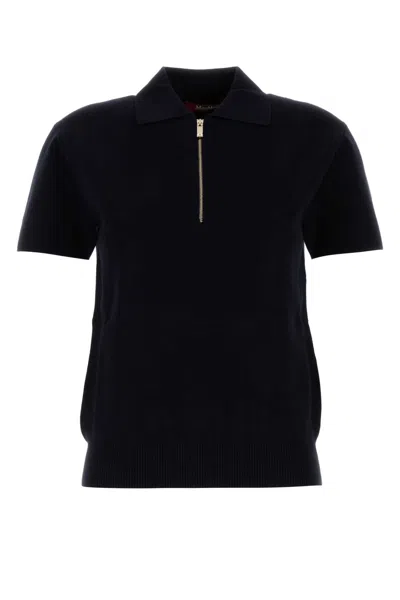 Max Mara Studio Midnight Blue Viscose Blend Teti Polo Shirt