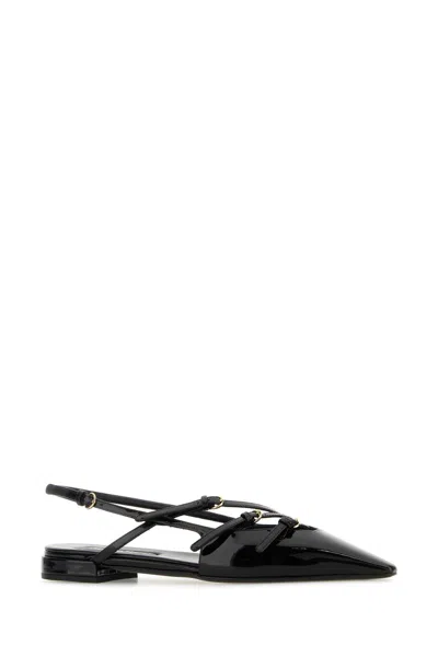 Miu Miu Women Patent Leather Slingback Ballerina Flats