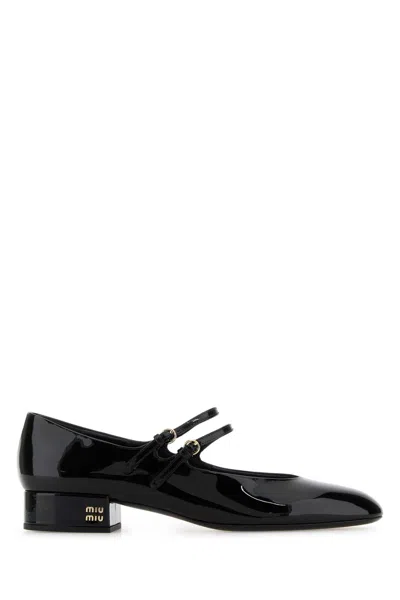 Miu Miu Patent Leather Slingback Pumps With Buckles