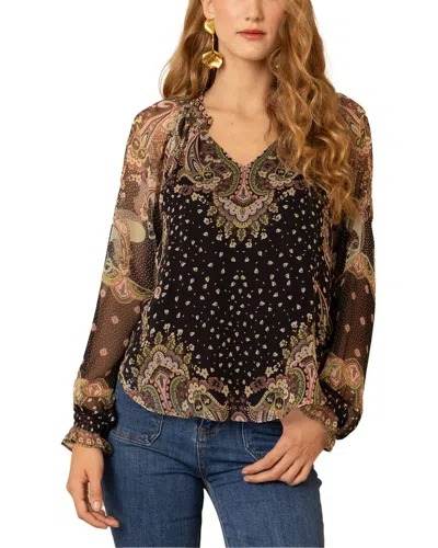 Hale Bob Sabrina V-neck Silk Blouse