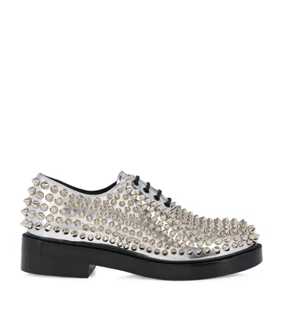Christian Louboutin Dt Croydon Leather Oxford Shoes In Silver