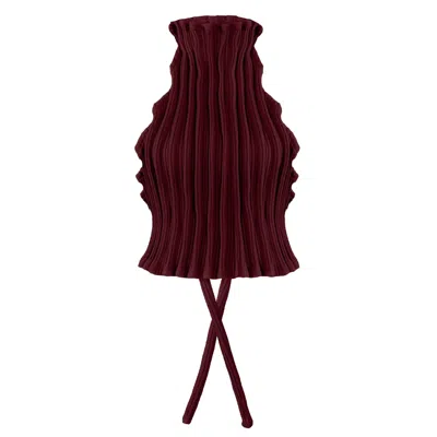 Kargede Women's Burgundy Red Knit Halter Top – Ribbed, Sleeveless