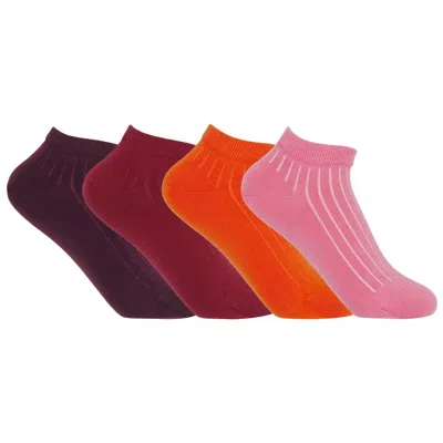 Peper Harow - Made In England Four Pack Essential Women's Trainer Socks – Sunset
