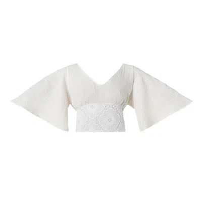 Italia A Collection Women's White / Neutrals Seashell Crochet Top