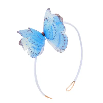 Oanasavu.creations Women's Blue / Gold Silk Butterfly Hat Fascinator Hair Jewel