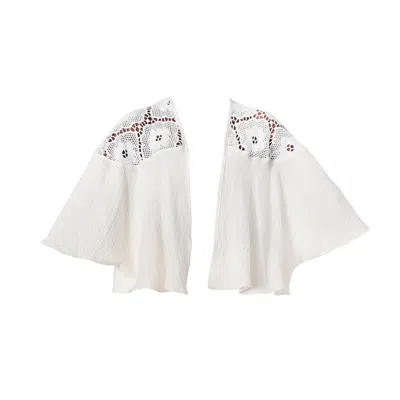 Italia A Collection Women's Neutrals Seashell Crochet Cape