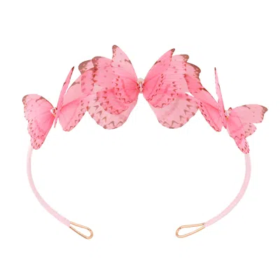 Oanasavu.creations Pink / Purple / Pink Women Fascinator Hat Summer Headband Hairband Silk Butterfly