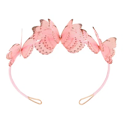 Oanasavu.creations Women's Pink / Purple / Pink Goddess Headband Silk Butterfly Fairy Wings Wedding Guest Accessory