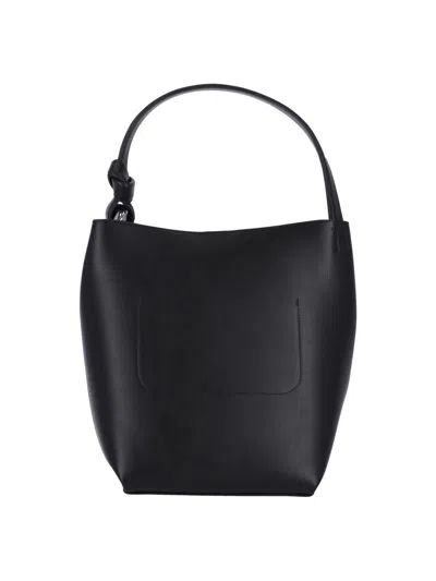 Jw Anderson Borsa A Secchiello In Pelle Nera  Donna