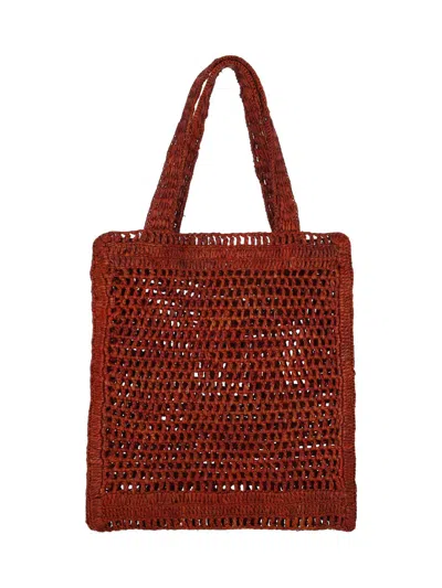 Chloé Clay Brown Raffia Summer Banana Tote Bag