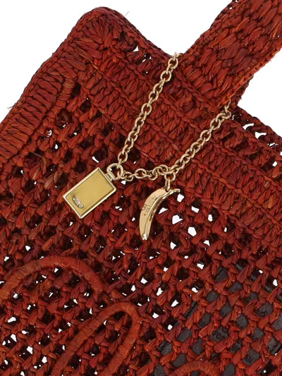 Chloé Clay Brown Raffia Summer Banana Tote Bag