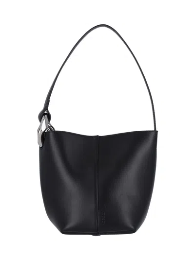 Jw Anderson Shoulder Bag With Metal Hardware And Seam Detailing In Black